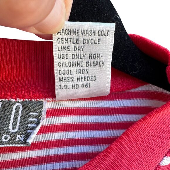 Gitano Collection Vintage Y2K 90s Womens South Pacific Red Striped Cropped Shirt - Picture 9 of 9